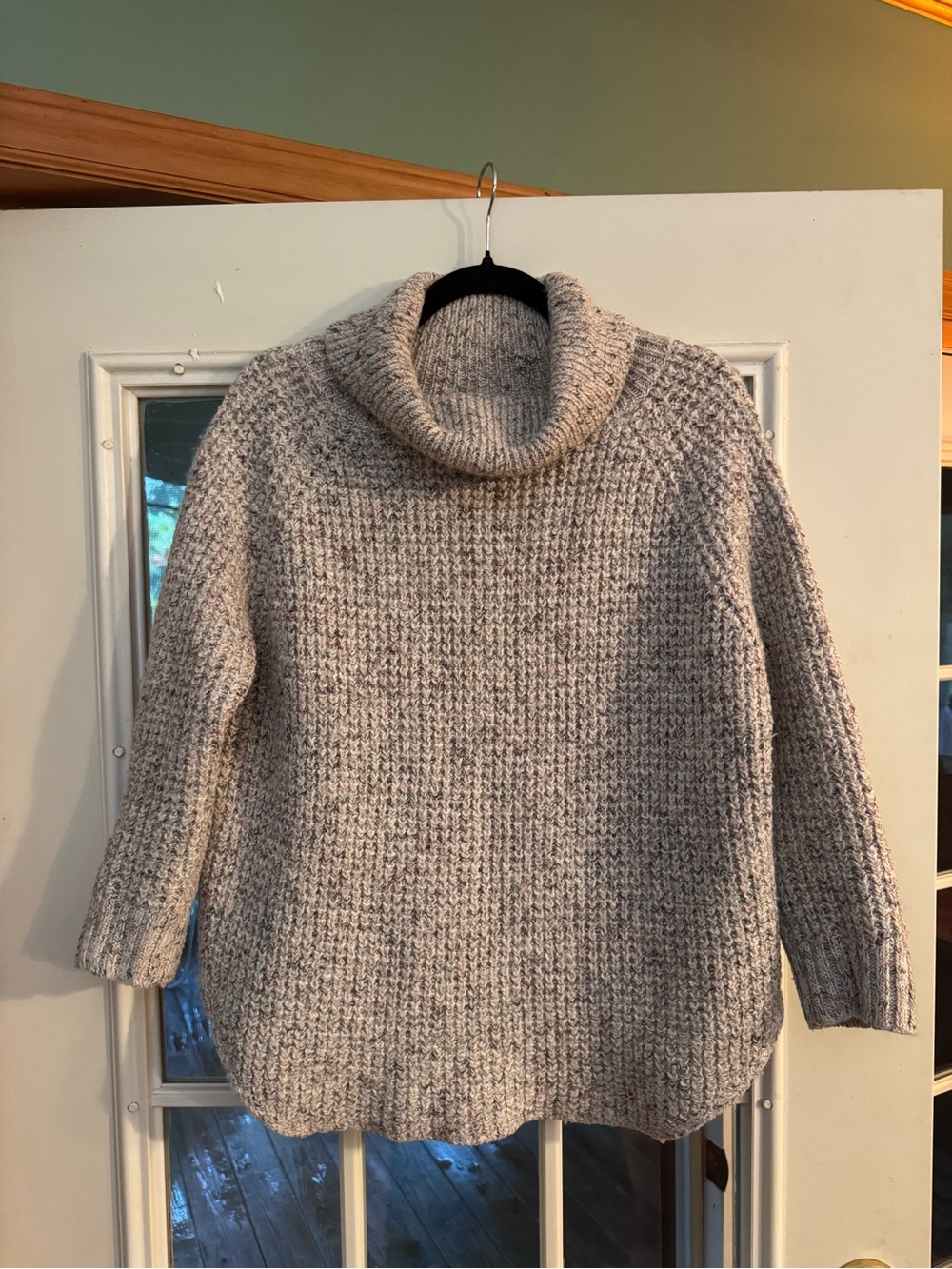 Free People Marled Cream Turtleneck Sweater
